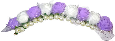 

Shrungarika Fashionable Multicolor Bun Clip, Bun, Bun Stick, Back Pin, Hair Band, Hair Chain(Purple, White)