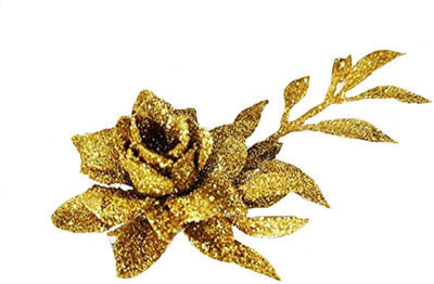 

0berlo Golden Rose Hair Clip For Women Party, Cock tail , Evening Party for Women Hair Pin(Gold)