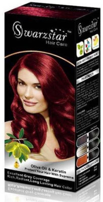 

Swarzstar Permanent Moisture Hair Color Cream (Intense Red-6.6) Hair Color(Intense Red-6.6)