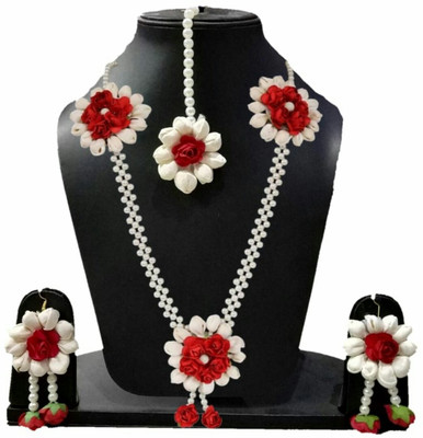 New Jaipur Handicraft Fabric Red, White Jewellery Set(Pack of 1)