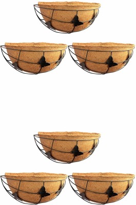 Coirgarden Coco Fiber Wall Hanging Basket - Window Hanging Planter Pots Butterfly Design - Coir Liner - Basket Liner 12 Inch (Pack of 6) Dia 30 cm, Height - 16 cm Plant Container Set(Pack of 6, Wood)