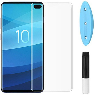 Marshland Tempered Glass Guard for 3D Curve Edge Light Emitting Glass full Glue Screen Protector, Samsung Galaxy S10 Plus, Transparent(Pack of 1)
