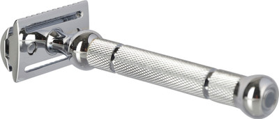 

Pink Woolf Double Edge Safety Razor - Chrome, Closed Comb with FREE Derby Blades and Leather Cover