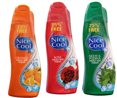 

NICE COOL cool powder ORANGE,ROSE, NEEMI pack of 3(450 g)