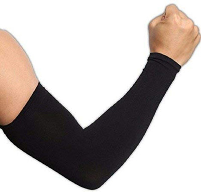 Sky World Cotton Arm Sleeve For Men & Women(Free, Black)