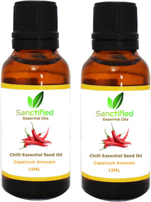 

SANCTIFIED Chilli seed Essential Oil 100% Pure Natural & Undiluted Oils (pack of 2) 15ml each(15 ml)