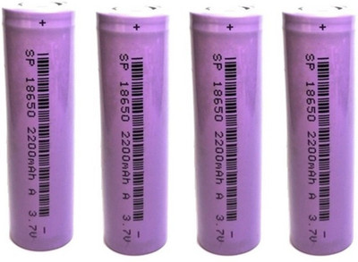 Breewell 2200 mAh 18650 Lithium-Ion Rechargeable  for Multi-Purpose use – 4 PCS |Purple|  Battery(Pack of 4)