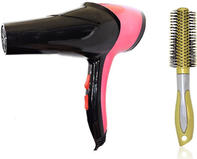 

Majik Professional Hair Dryer And Round Brush For Blow Drying Curling For Women And Girls(Set of 2)
