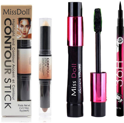 

Miss Doll Mascara ,Concealer Stick ,Eye Liner(Set of 3)