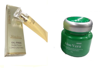 

Miss Boss kb aloe vera foundation and Oil-Free Long-Lasting Matte Finish Face Primer - 40 ml combo(Set of 2)