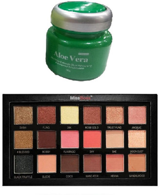 

Miss Boss kb aloe vera foundation 50 gm and hb Golden Sand 3D Highlighter Palette combo(Set of 2)