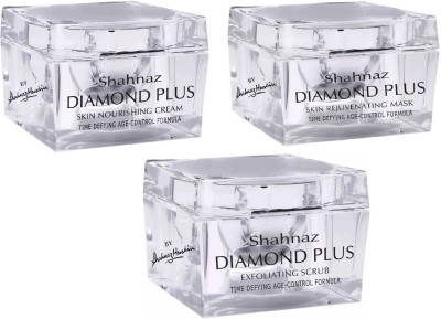 Shahnaz Husain Diamond Plus Skin (Nourishing Cream (40gm) + Rejuvenating Mask (50gm) + Scrub (40gm))(3 Items in the set)