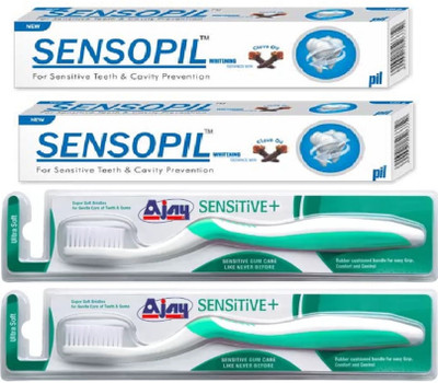 

Pil Sensopil Gel Sensitive Whitening Toothpaste with SENSITIVE( +) Ultra Soft Toothbrush(Set of 4)