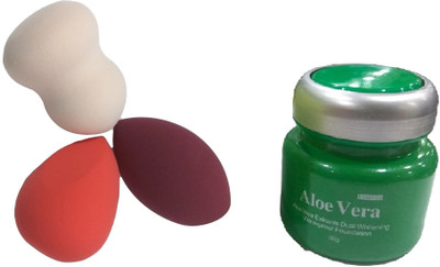 

Miss Boss kb aloe vera foundation and 3 blender sponge puff combo(Set of 2)