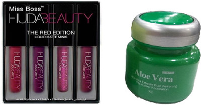 

Miss Boss kb aloe vera foundation and hb red edition lipstick - 16ml (pack of 4) combo(Set of 2)
