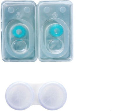 Drr teleservices Zero power monthly lense Monthly Contact Lens(0, Sea blue, Pack of 1)