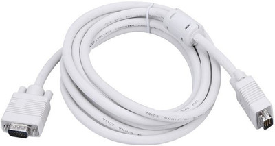 

RIVER FOX 3 Meter 15 Pin Male to Male VGA Cable for Computer Projector Monitor VGA Cable(Compatible with LED, MONITOR, LCD, LAPTOP, COMPUTER, PROJECTOR, White)