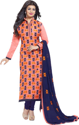 Blissta Chanderi Embroidered Salwar Suit Material