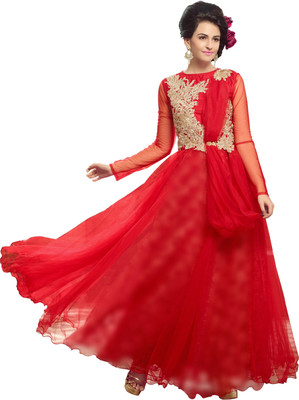 Blissta Net/Lace Embroidered, Self Design Salwar Suit Material