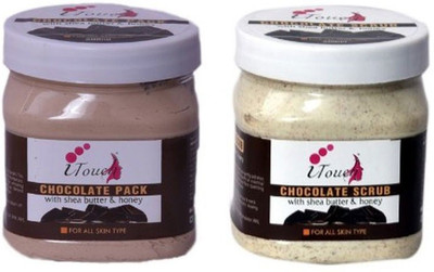 

I TOUCH ORGANIC HERBAL NATURAL CHOCOLATE SCRUB AND PACK WITH SHEA BUTTER & HONEY 2PCS COMBO(1000 ml)