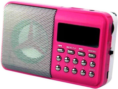 

Fangtooth BT- SM246 Portable Mini Fm Radio Music Player with Digital Display Support USB Pen-drive, Memory Card, Aux in & Recording FM Radio(Pink)