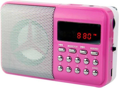 

Fangtooth B T- SM246 Multi-functional Portable Fm radio support USB , Memory Card, Aux in and Recording FM Radio(Pink)