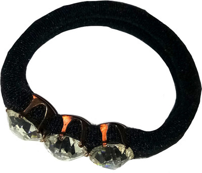 

Shrungarika Fashionable Black Rubber Band, Hair Band, Back Pin(Black)