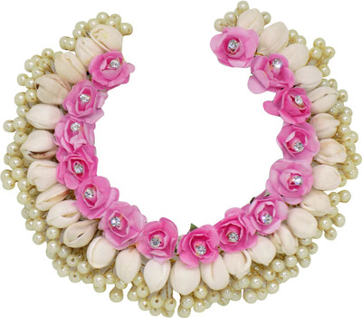 

MORGES Flower And Pearls Hair Styling Juda Hair Gajra Accessories For Wedding And Party Wear Use Hair Accessory Set(Multicolor)