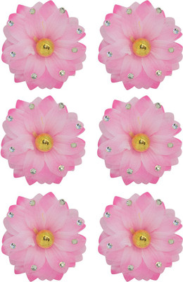 

MORGES Hair Flower Clips Accessories For Kids Girls And Women, Set Of 6, Pack Of 1 Hair Clip(Pink)