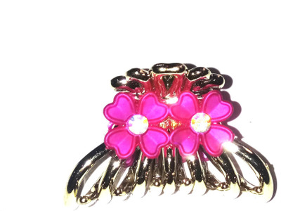 

Shrungarika Traditional Hair Claw, Hair Clip, Bun Clip, Back Pin, Hair Pin(Pink, Gold)