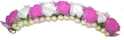 

Shrungarika Fashionable Multicolor Bun Clip, Bun, Bun Stick, Back Pin, Hair Band, Hair Chain(Pink, White)