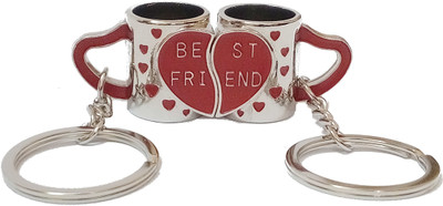 kd collections Coffee Mug Keychain Magnetic Metal Keychain Keyring (Silver Color) Key Chain