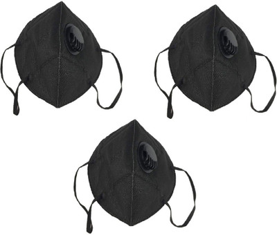 

mra fashion PM2.5 Black 3 piece Anti Pollution Face Mask Black with Activated Carbon- Filter, PM2.5 Filtration, Adjustable Nose Clip: for Men/Women Mask