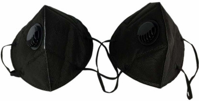

mra fashion PM2.5 Black 2 piece Anti Pollution Face Mask with Activated Carbon- Filter, PM2.5 Filtration, Adjustable Nose Clip: for Men/Women 2p Mask