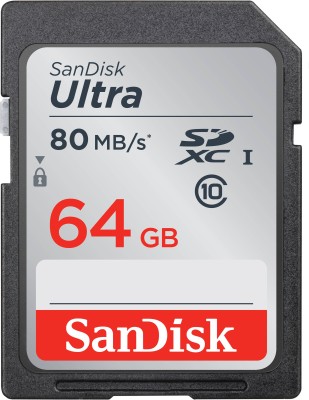 SanDisk ultra SDXC UHS-I SD CARD 64 GB SDXC Class 10 80 MB/s  Memory Card