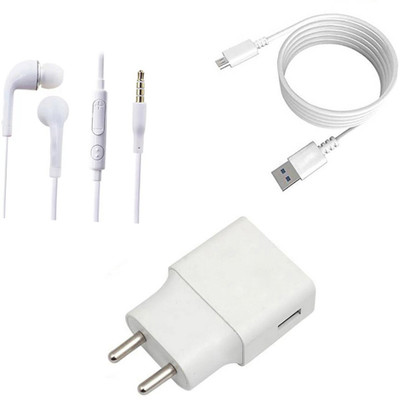 DAKRON Wall Charger Accessory Combo for Asus Zenfone Max M2(White)