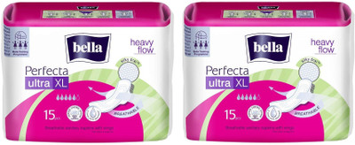 

BELLA Perfecta Heavy Flow Ultra Thin Sanitary Napkins - 30 Pieces (XL) Sanitary Pad(Pack of 2)