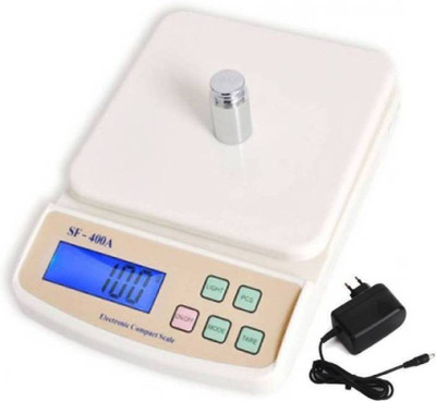 

Zelenor Electronic Kitchen Digital Weighing Scale Upto 10Kg With Batteries (SF-400A ) Weighing Scale(White)