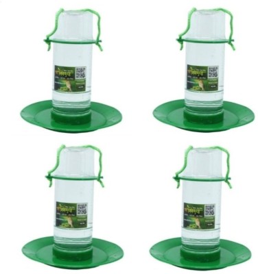 AMIJIVDAYA Medium Bird Water Feeding Cage Pack of 4 Window Bird Feeder Bird Feeder(Clear, Green)