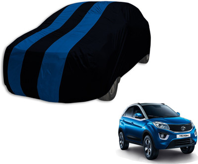 MOCKHE Car Cover For Tata Nexon (Without Mirror Pockets)(Black, Blue, For 2018 Models)