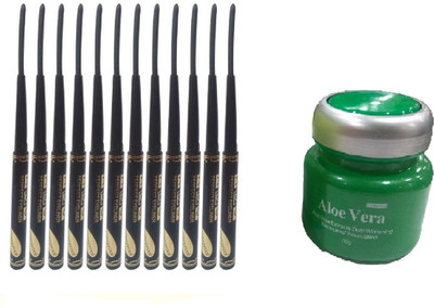 

Miss Boss kb aloe vera foundation and rich color black eyeliner (set of 12) combo(Set of 2)