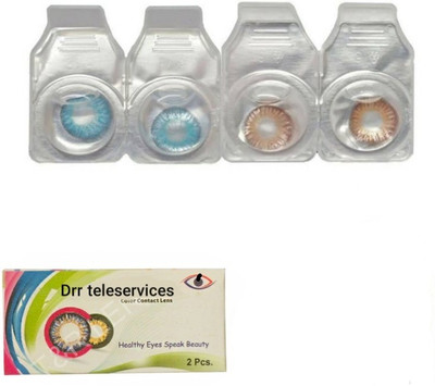 

Drr teleservices Zero power monthly lense Monthly Contact Lens(0, Blue, Hazal, Pack of 2)