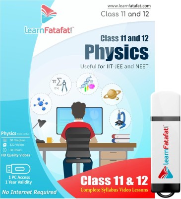 LearnFatafat CBSE Class 11 and 12 Physics Educational Video Lectures Pendrive(Audio visual content. E-learning pendrive.)