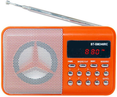 

Fangtooth Digital Fm Radio BT- SM246 Support Memory Card, USB Pen-drive, Aux in & Recording FM Radio(Orange)