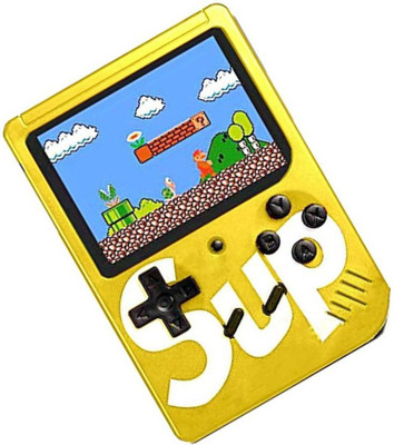 

Adhbhud Sup Game Box 400 in 1 (Support external Gamepad Double Against) SUP_005 Handheld Gaming Console ( 8 GB with Mario, Super Mario, DR Mario, Contra, Turtles, and other 400 Games(Yellow)