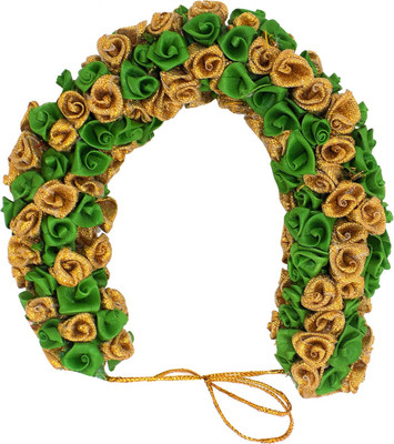 

MORGES Hair Accessories Gajra For Women And Girls Wedding and party Wear Use, Green, Pack Of 1 Hair Accessory Set(Green)