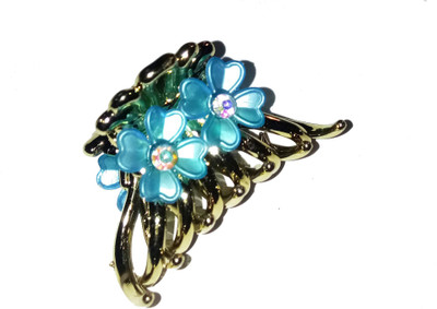 

Shrungarika Traditional Hair Claw, Hair Clip, Bun Clip, Back Pin, Hair Pin(Blue, Gold)