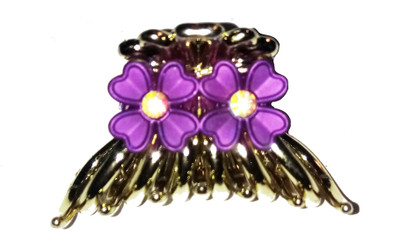 

Shrungarika Traditional Hair Claw, Hair Clip, Bun Clip, Back Pin, Hair Pin(Purple, Gold)