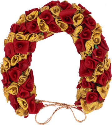 

MORGES Gajra For Bridal Wedding Ceremony Use Bun Maker accessories, Maroon, Pack of 1 Hair Accessory Set(Maroon)