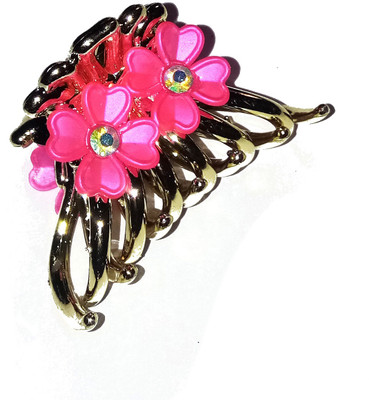 

Shrungarika Traditional Hair Claw, Hair Clip, Bun Clip, Back Pin, Hair Pin(Pink, Gold)